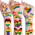 136+ PCS Gay Pride Temporary Tattoos - Rainbow LGBTQ Face Stickers