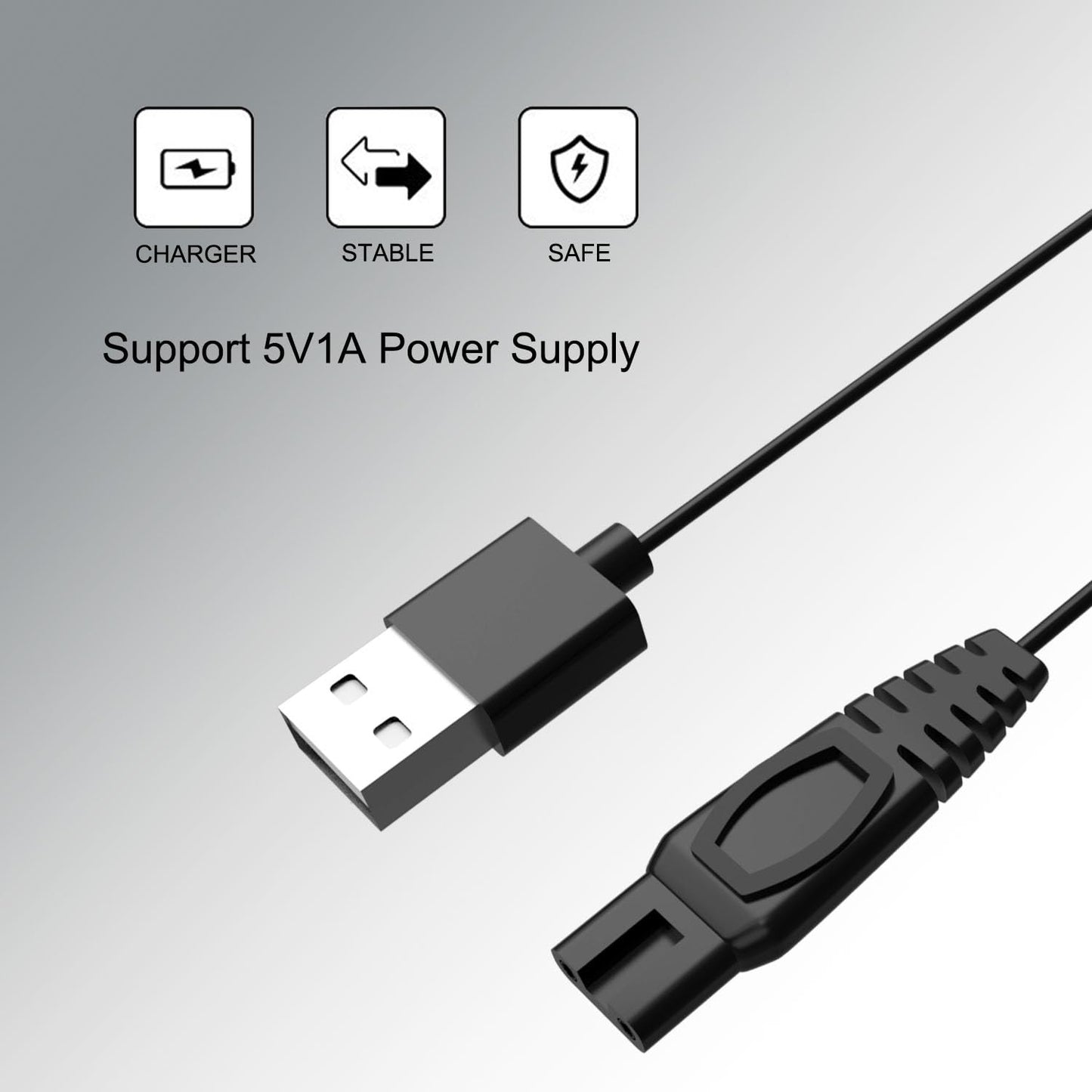 OGMWIN Replacement Power Cord for Brightup,Ufree Beard Trimmer Hair Clippers FK-8688T Electric Shaver Charger Charging Cable