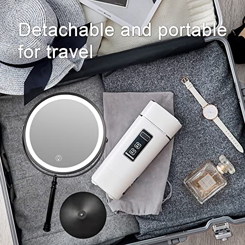 8" Lighted Makeup Mirror 1X/10X Magnification, Dimmable LED Vanity Mirror