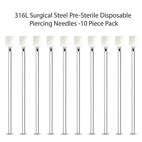 18G Sterile Disposable Piercing Needles - 10 Pack for Body Jewelry Piercing