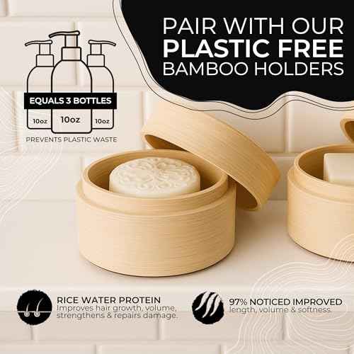 Viori Hidden Waterfall Shampoo and Conditioner Bar Set Made with Rice Water - Handcrafted Sulfate Free Shampoo and Conditioner