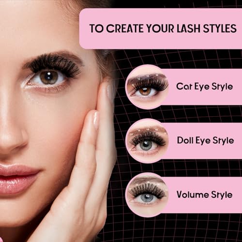 30D 40D Individual Lash Clusters D Curl Cluster Eyelashes Extensions 200 Clusters Wispy Cluster Lash Extensions 10mm 12mm 14mm 16mm 18mm (30D+40D-200 Black)