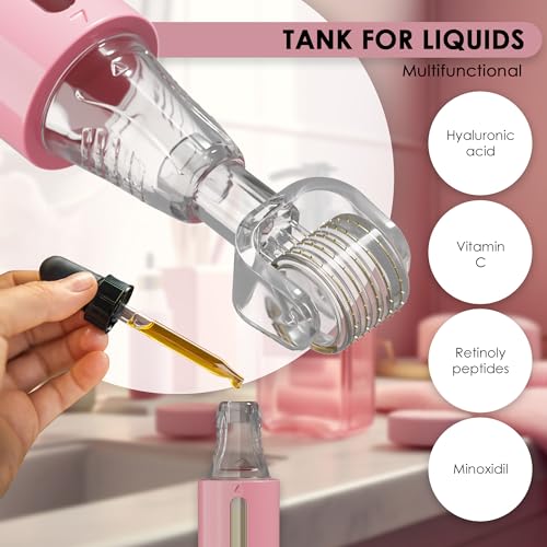 Derma Roller with Serum Tank - 140 Titanium Needles 0.25mm