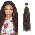 Fridnae Light Brown P1B/30 Curly Wave Human Hair Bundles 26 Inch - Double Weft Brazilian Virgin Remy Hair