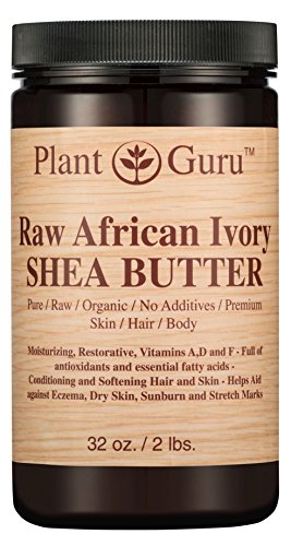 African Shea Butter Raw Unrefined 100% Pure Natural Organic Ivory Grade A - 32 oz / 2 lbs DIY Body Butters, Lotion, Cream, lip Balm & Soap Making Supplies, Eczema & Psoriasis Aid, Stretch Mark Product