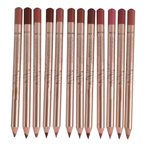 12-Piece Lipliner Pencil Set with 3mm Fine Tip
