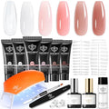 Modelones Poly Gel Nail Extension Kit with 8W Lamp - 6 Colors Starter Set