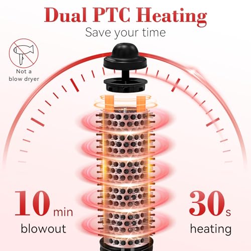 Ufree 1.5" Ionic Round Brush | 30s Fast Heat, 9 Settings, 285-430°F