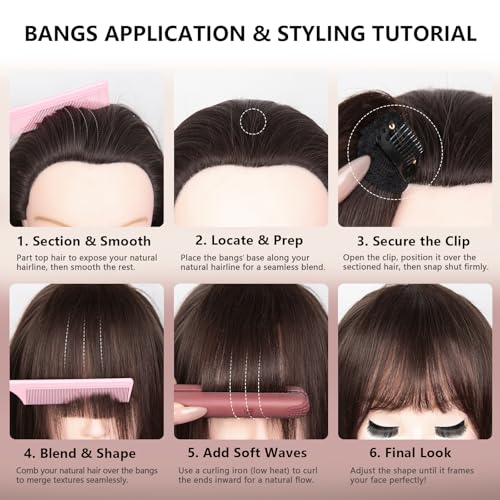 LEEONS Clip-In Bangs Hair Piece | Synthetic Hairpiece