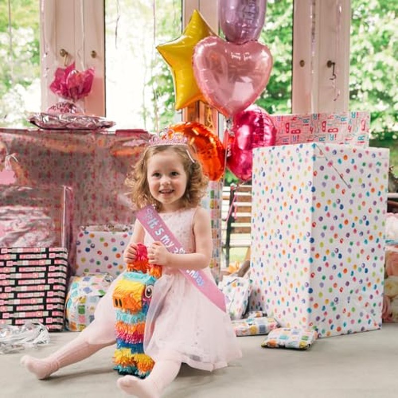 CIEHER 3rd Birthday Crown and Sash Set for Girls - Pink