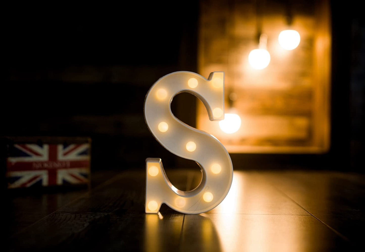 Foaky LED Letter Lights Sign Marquee Light Up Letters Sign for Night Light Wedding/Birthday Party Battery Powered Christmas Lamp Home Bar Decoration(S)