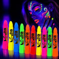 UV Neon Face & Body Paint Sticks – 10 Glow Colors