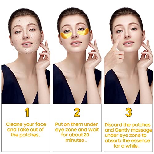 Adofect 24K Gold Collagen Eye Mask Patches - 30 Pairs