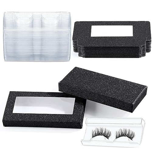 40 Piece Eyelash Packaging Box Set with Lash Trays (Black)