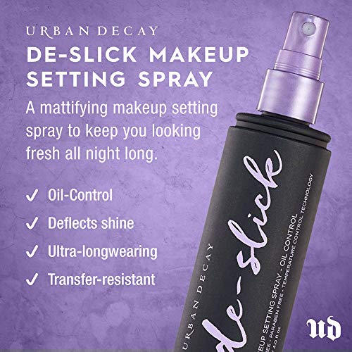 Urban Decay De-Slick Mattifying Makeup Setting Spray for Face (Travel Size), Waterproof, Smudge-proof, Oil & Shine Control, for Oily Combination Skin, Oil-free, Vegan, Cruelty-free - 1 fl oz