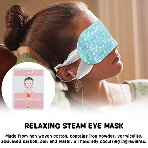 HOMEFOX Disposable Steam Eye Mask for Dry Eye Care - 8 Pack Heating Eye Mask for Dark Circles and Puffiness Relief Soothing Warm Eyes Masks Pads, Fragrance Free