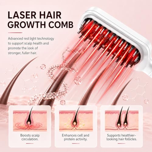 650nm Red Laser Hair Growth Comb for Men & Women