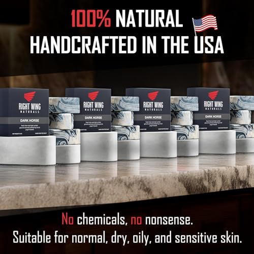Right Wing Naturals Bar Soap Gift Set for Men | Handcrafted Cold-Pressed | Handmade Organic Soap for Men | Most Popular Flavors | Natural Scented Men¡¯s Bar Soap| Pack of 4 Bars