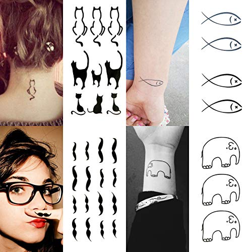 30 Sheets Temporary Tattoos Kit - 100+ Designs for Kids & Adults