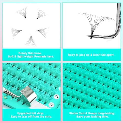 VAVALASH Premade Volume Lash Fans, 10D Russian Lash Extensions 320 Pk