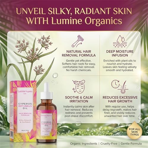 Natural Cyperus Rotundus Oil for Hair Removal & Skin Care - 2PC