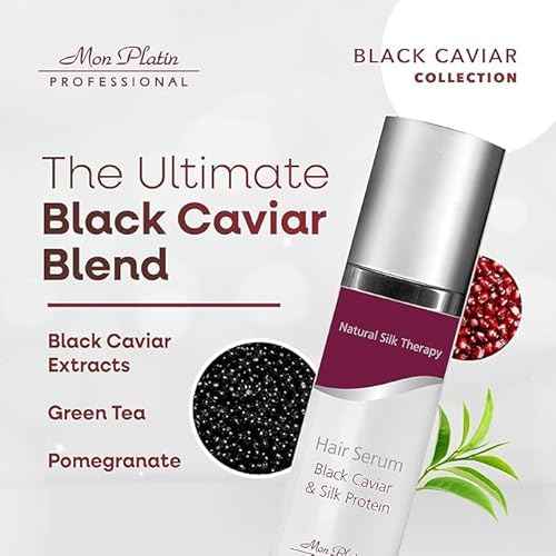 Mon Platin Black Caviar & Silk Protein Hair Mask, Total Repair Shampoo & Serum Bundle ? Deep Conditioning, Color-Safe Care for Dry, Damaged Hair with Intense Moisture & Shine Protection