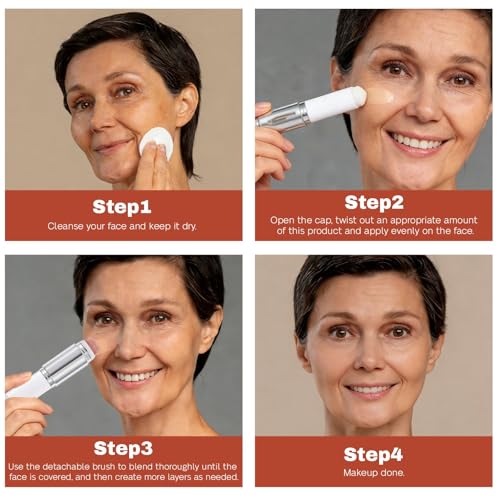 Color Changing Foundation Stick with Brush - Moisturizing Dewy Finish