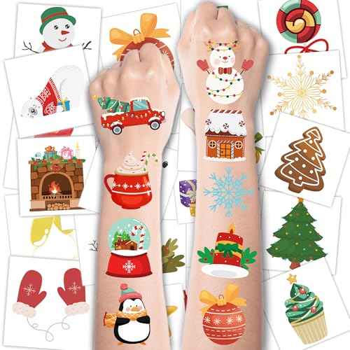 Stocking Stuffers - 160 PCS Christmas Tattoos for Boys Girls | Kids Christmas Gifts Games Crafts Party Favors Decorations for Grandkids- Christmas Sweaters Dress Shirts Outfit for Women Adults