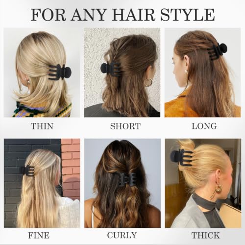 Sisiaipu 12Pcs Hair Clips Set - 1.8 Inch Claw Clips for All Hair Types
