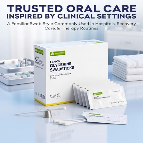 Lemon Glycerin Oral Swabs for Dry Mouth - 75 Pack | TenderGentle