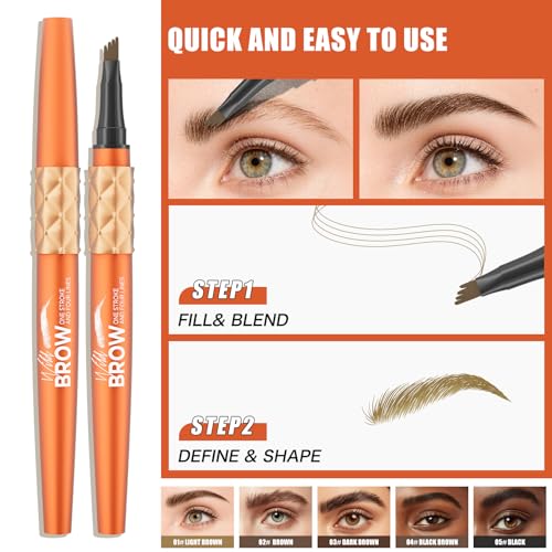 Four-Tip Liquid Eyebrow Pencil - Waterproof, Long-Lasting