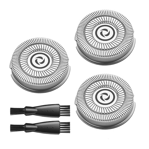 Electric Razor Blades Replacement for Pritech Electric Shaver rsm-1505 Replacement Heads, 3 Replacement Blades(Blades Only), 2 Cleaning Brush