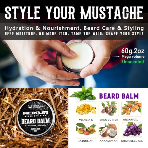 Beard Straightener for Men ? 5-Temp Heated Brush with Anti-Scald Tech ? Grooming Kit with Sandalwood Comb, Balm, Oil & Scissors ? Gifts for Father¡¯s Day, Anniversary & Birthdays