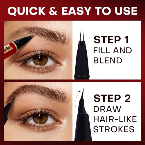 KIMUSE Waterproof Eyebrow Pen - 2 in 1 Dual-Ended Brow Tint