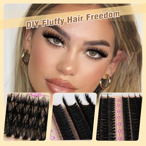 D Curl Lash Clusters Kit 30D-100D DIY Extensions 456PCS