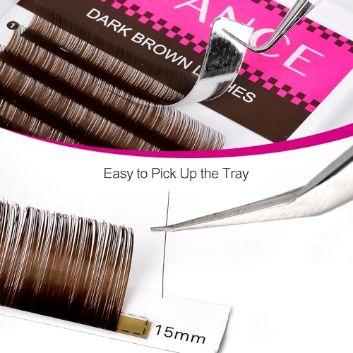 Dark Brown Lash Extensions 0.05mm CC Curl 8-15mm