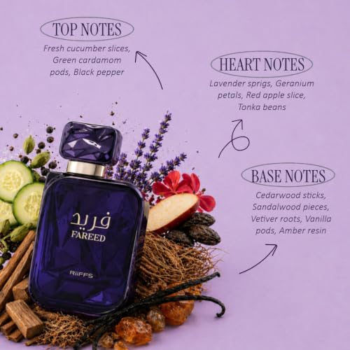 RiiFFS Fareed Eau de Parfum for Men - Long Lasting Fresh Spicy Fragrance 100ml