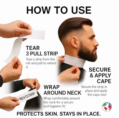 Next Strip Premium Neck Strips, Large Size – 60 Count, Barber & Salon