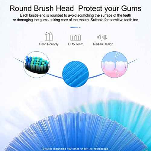 10pc Toothbrush Heads Compatible with Fairywill D7/D8/FW507/508, 551/917/959/D1/D3 (Black)