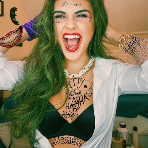 Joker Temporary Tattoos - 8 Sheets Waterproof Face Stickers