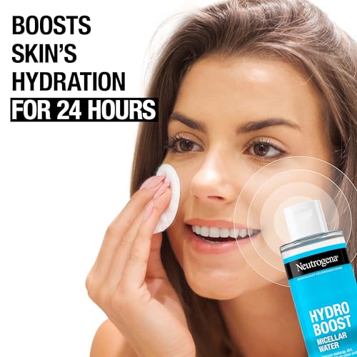 Neutrogena Hydro Boost Micellar Water with Hyaluronic Acid, Micellar Cleansing Water for Sensitive Skin, Removes Makeup, Dirt & Oil, Alcohol-Free, 13.5 fl oz