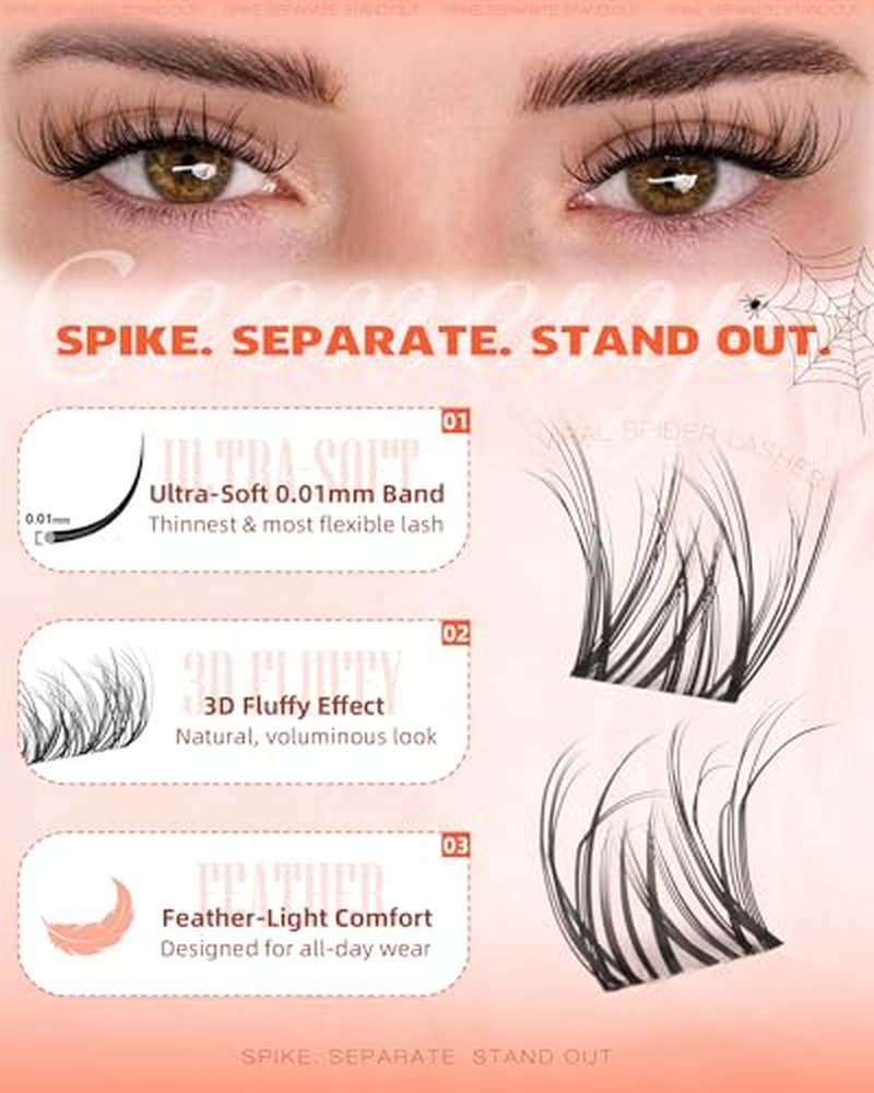 Geeneiya Spider Lash Clusters - 8-16MM Wispy Eyelash Extensions