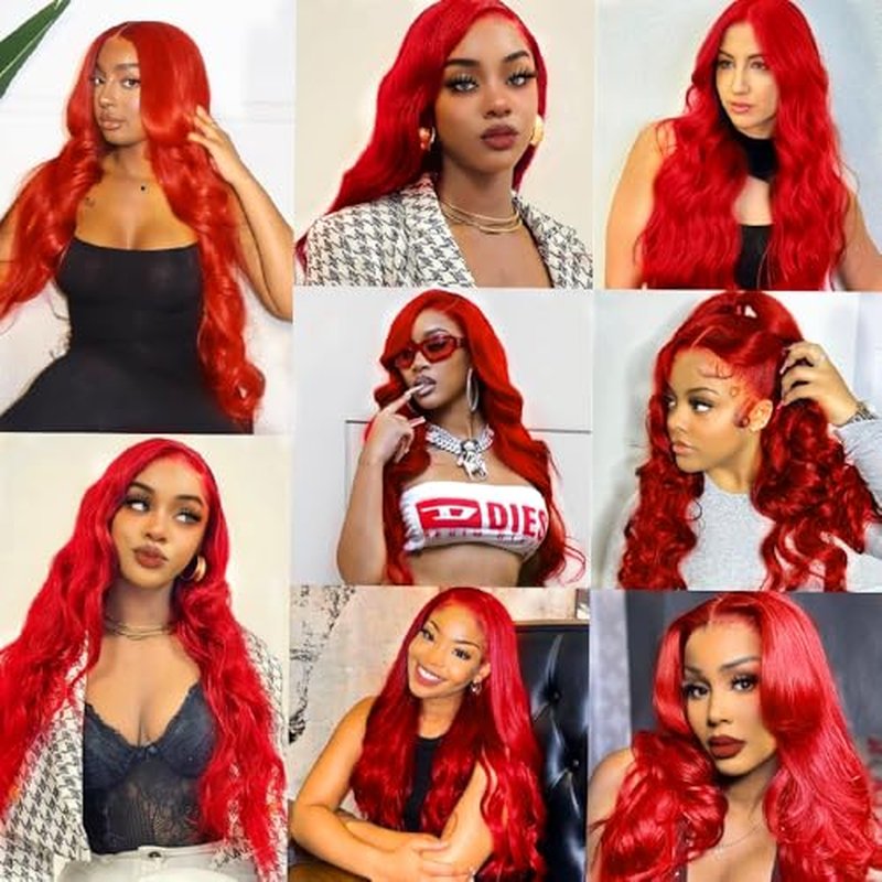 Red Body Wave Hair Bundles 16 18 20 Inch Virgin Human Hair