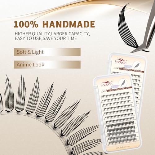 FADVAN Anime Spire Lash Extensions 0.07 C Curl 240Pcs