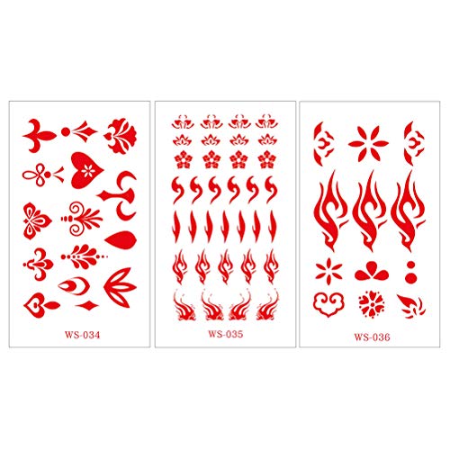 Lurrose Temporary Forehead Tattoo Stickers Chinese Style Decorative Stickers 30 Sheets