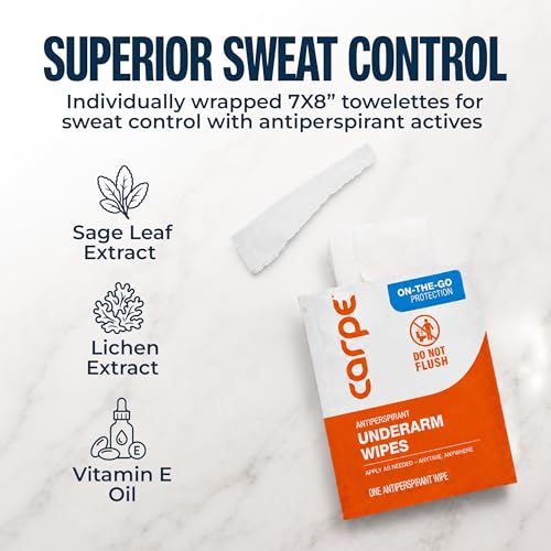 On-the-Go Antiperspirant Wipes - 15 Count for Sweat Relief