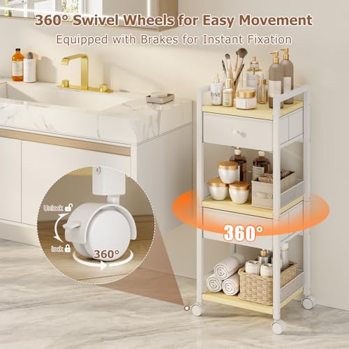 Flycity Rolling Makeup Organizer Cart with Drawers & Wheels