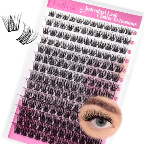 FADLASH Wispy Lash Clusters D Curl 8-16mm - 168Pcs Reusable