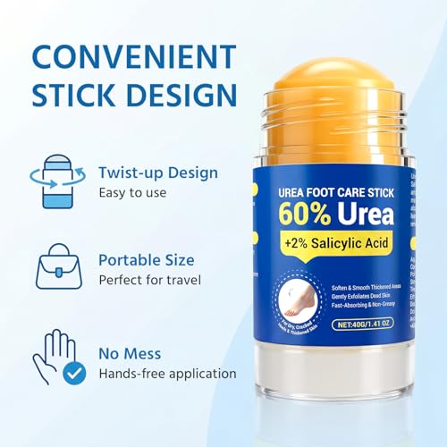Mokasakiso 60% Urea Foot Cream Stick with 2% Salicylic Acid - Deep Moisturizing for Cracked Heels & Calluses