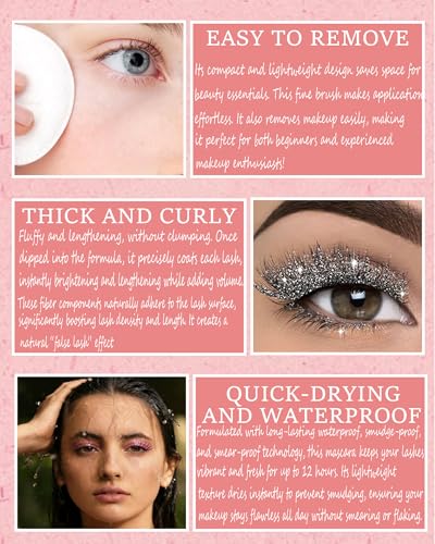 Dual-Ended Mascara - Glitter & Matte Waterproof, Long-Lasting Volume